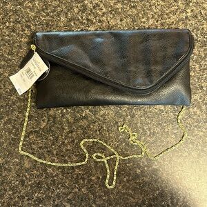 Black Clutch With Gold Chain
